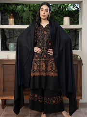 Plain Pashmina Wool Shawl- Black