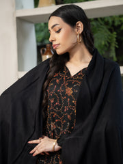 Plain Pashmina Wool Shawl- Black