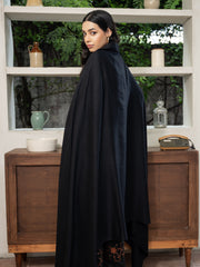 Plain Pashmina Wool Shawl- Black