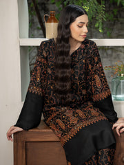 Hand Embroidered Pashmina Wool Coord Set- Black