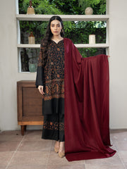 Plain Pashmina Wool Shawl- Maroon