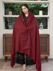 Plain Pashmina Wool Shawl- Maroon