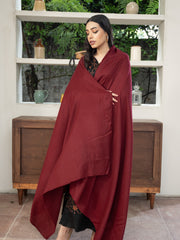 Plain Pashmina Wool Shawl- Maroon