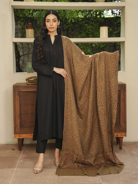 Pashmina Heavy Needlework Shawl- Beige