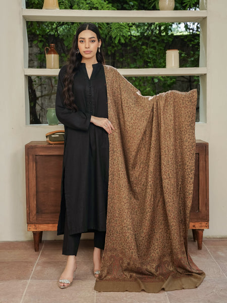 Pashmina Heavy Needlework Shawl- Beige