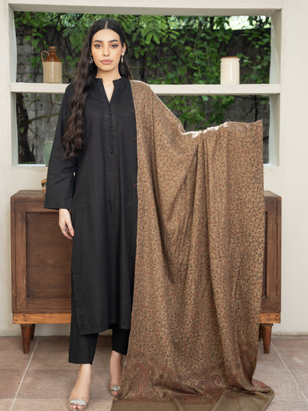 Pashmina Heavy Needlework Shawl- Beige