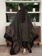 Pashmina Heavy Needlework Shawl- Black