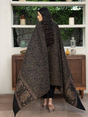 Pashmina Heavy Needlework Shawl- Black