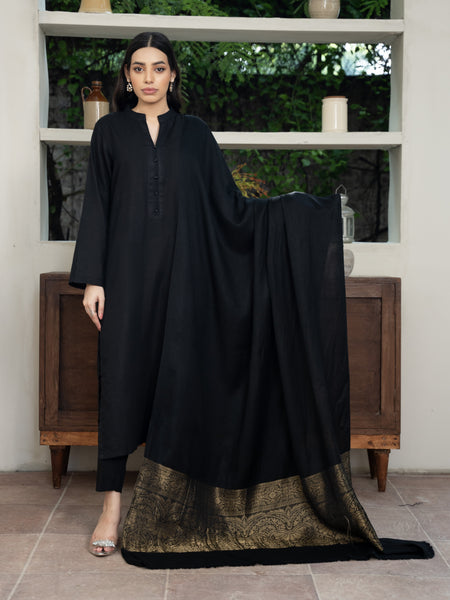 Pashmina Zari Shawl- Black