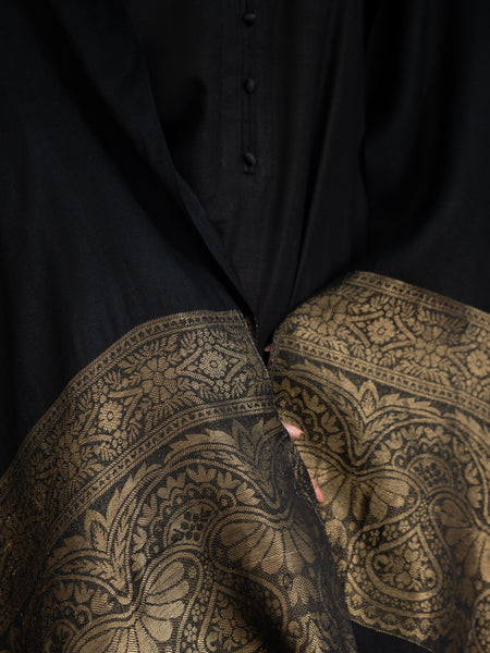 Pashmina Zari Shawl- Black