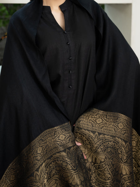 Pashmina Zari Shawl- Black