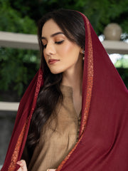 Maroon Pashmina Handmade Kingri Shawl