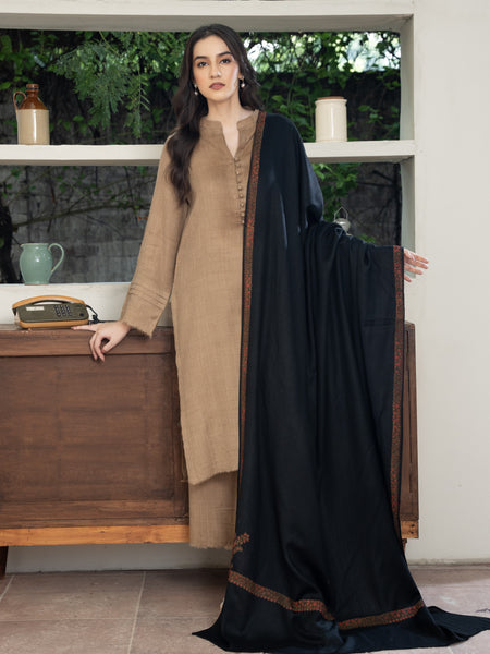 Black Pashmina Handmade Kingri Shawl