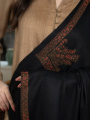 Black Pashmina Handmade Kingri Shawl