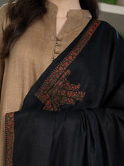 Black Pashmina Handmade Kingri Shawl