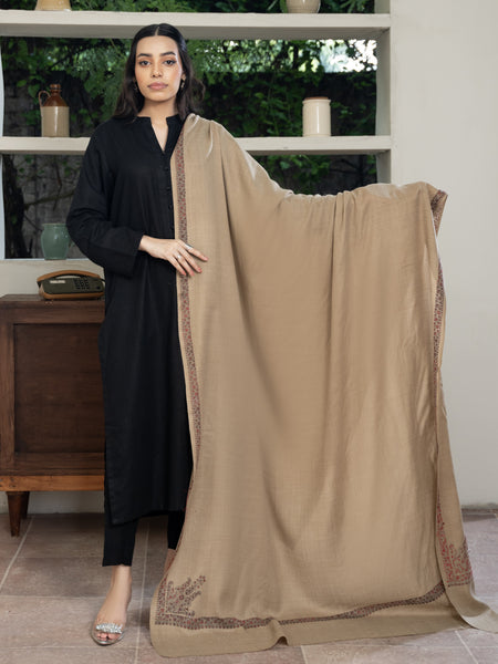 Beige Pashmina Handmade Kingri Shawl