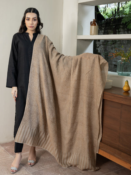 Beige Kashmiri Pashmina Wool Shawl