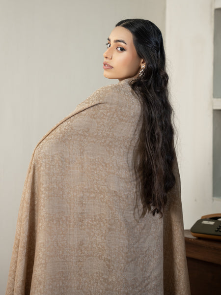 Beige Kashmiri Pashmina Wool Shawl