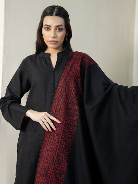 Black Kashmiri Pashmina Wool Shawl