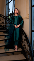 Dark Teal Silk 3pc Suit
