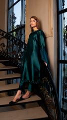 Dark Teal Silk 3pc Suit