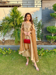 Gold Raw Silk 3pc Suit