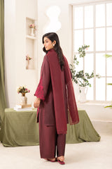 Farshi Silk Set- Dark Maroon