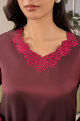 Farshi Silk Set- Dark Maroon