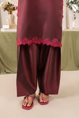 Farshi Silk Set- Dark Maroon