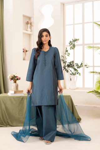 Farshi Silk Set- Dark Teal