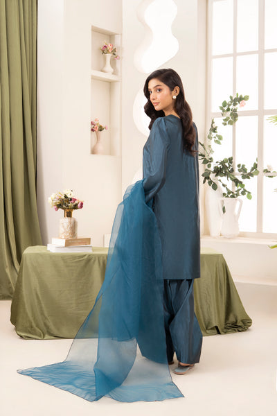 Farshi Silk Set- Dark Teal