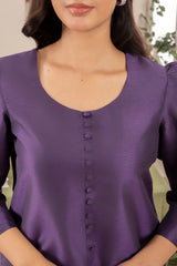 Farshi Raw Silk Set- Indigo Purple