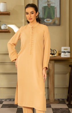 Beige Coord Set 2PC Stitched PRET - Naaz Couture