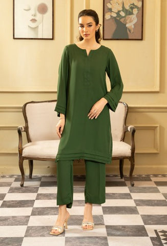 Green Coord Set 2PC Stitched PRET - Naaz Couture