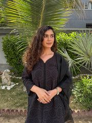 Farshi Chikankari-Black