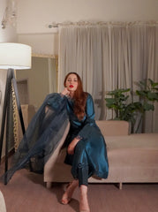 Dark Teal Silk 3pc Suit