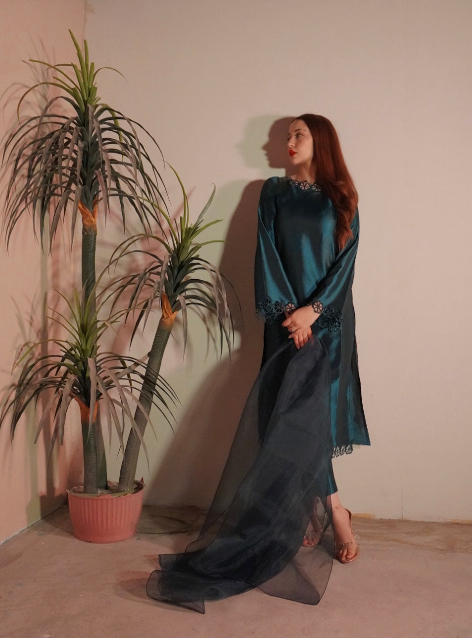 Dark Teal Silk 3pc Suit