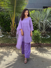Farshi Chikankari Set- Lilac