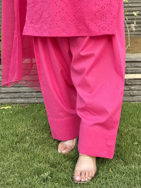Farshi Chikankari Set- Pink