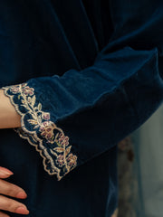 Zinc velvet Embroidered 3pc Suit